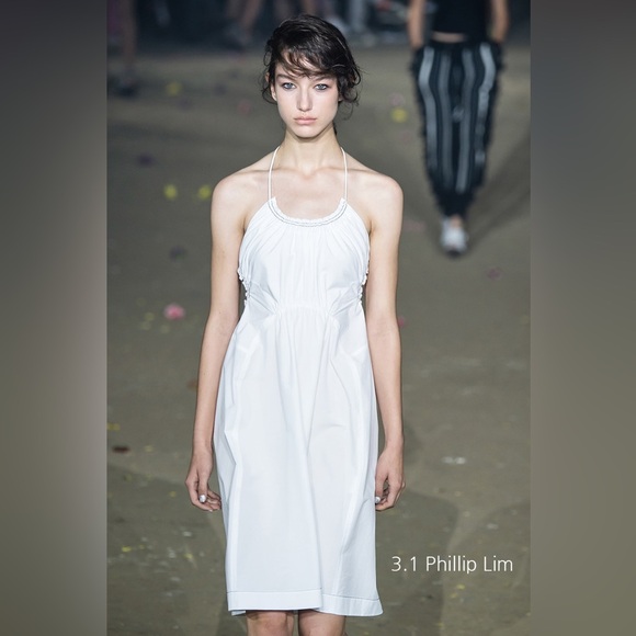 3.1 Phillip Lim Gathered Ruched Blue Cotton Dress Size 6 - Picture 2 of 14